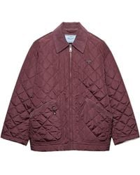 Prada - Re-Nylon Triangle-Logo Quilted Jacket - Lyst