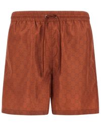 Gucci - Monogrammed Drawstring Swimwear - Lyst