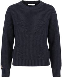 Patrizia Pepe - Logo Detailed Knitted Jumper - Lyst