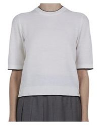 Thom Browne - 4-Bar Stripe Cotton T-Shirt - Lyst