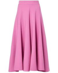Oscar de la Renta - High-Rise Wool-Blend Midi Skirt - Lyst