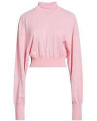 Sportmax - Solid Color Wool High-Neck Knit Sweater - Lyst