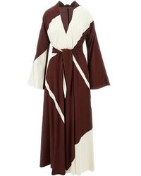 Alberta Ferretti - Long-Sleeved Tie-Waist Dress - Lyst