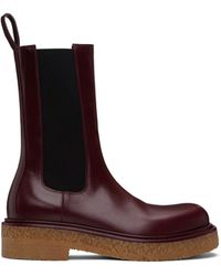 Bottega Veneta - Burgundy Haddock Chelsea Boots - Lyst