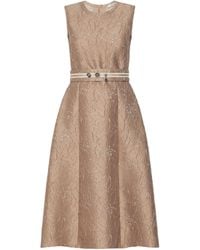 Max Mara - Floral Jacquard Belted Midi Dress - Lyst