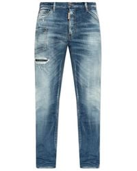 DSquared² - Distressed Straight-Leg Jeans - Lyst