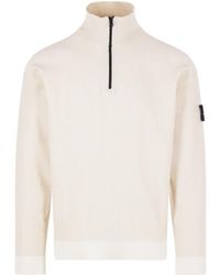 Stone Island - Logo Patch Half-Zip Jumper - Lyst