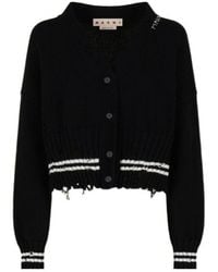 Marni - Logo Embroidered Cardigan - Lyst