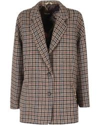 Bazar Deluxe - Long-Sleeve Plaid Jacket - Lyst