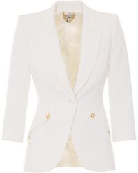 Elisabetta Franchi - Single-Breasted V-Neck Blazer - Lyst