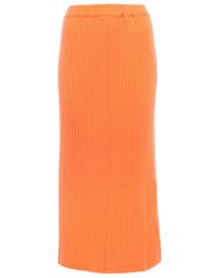 Jardin Des Orangers - Ribbed-Knit Cashmere Midi Skirt - Lyst