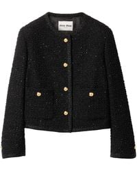 Miu Miu - Button-Up Cropped Jacket - Lyst