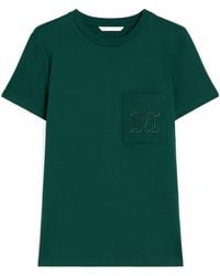 Max Mara - Papaia Logo Embroidered Crewneck T-Shirt - Lyst