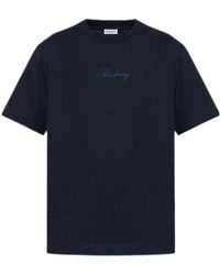 Burberry - Logo Embroidered Crewneck T-Shirt - Lyst