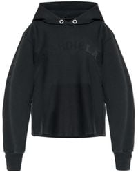 MM6 by Maison Margiela - Maison Margiela Long Sleeve Logo Appliqué Hoodie - Lyst