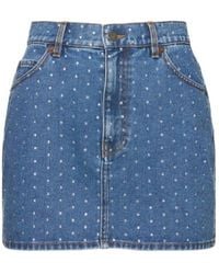 GIUSEPPE DI MORABITO - Embellished Cotton Denim Mini Skirt - Lyst