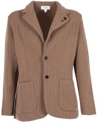 Lardini - Ribbed Single Breasted Buttoned Blazer - Lyst