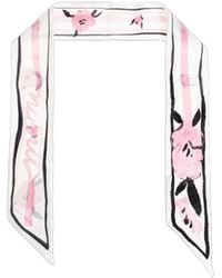 Marni - Floral Logo Silk Scarf - Lyst