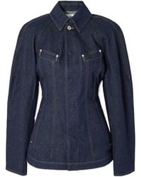 Jean Paul Gaultier - Paneled Topstitched Denim Jacket - Lyst