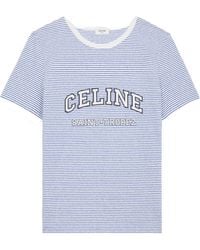 Celine Paris 70S T-Shirt in Blue | Lyst
