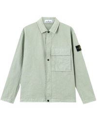 Stone Island - Logo Patch Long-Sleeve Overshirt - Lyst