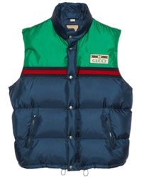 Gucci - Colour Blocked Logo Patch Padded Gilet - Lyst