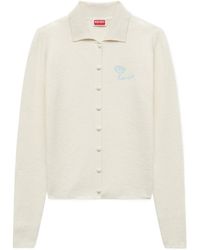 KENZO - Tulip Embroidered Knitted Cardigan - Lyst
