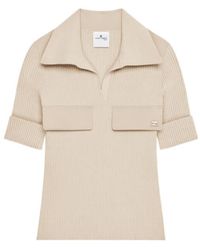 Courreges - Ribbed Flap-Pocket Polo Top - Lyst