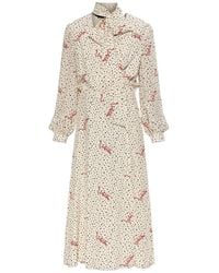 Valentino - All-Over Printed Long-Sleeved Dress - Lyst