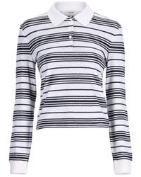 FRAME - Long-Sleeved Striped Polo Shirt - Lyst