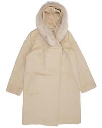 Max Mara - Logo Hooded Overcoat - Lyst
