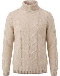 Altea - Cable-Knit Roll-Neck Sweater - Lyst