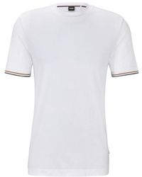 BOSS - Boss Stripe-Trim Crewneck T-Shirt - Lyst