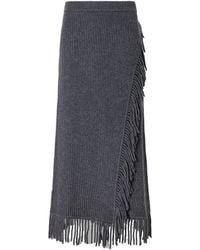 Jonathan Simkhai - Casey Fringe-Trim Ribbed Midi Skirt - Lyst