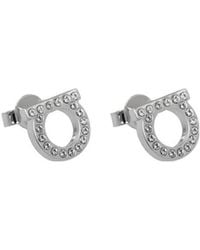 Ferragamo - Ferragamo Gancini Small Embellished Earrings - Lyst