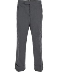 Thom Browne - Straight Leg Turn-Up Hem Trousers - Lyst