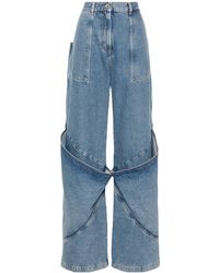 The Attico - The Knee Detailed Long Jeans - Lyst