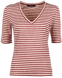 Weekend by Maxmara - V-Neck Striped T-Shirt - Lyst