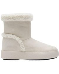 Moon Boot - Shearling-Trimmed Suede Boots - Lyst