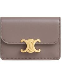 Celine - Card Holder With Flap Triomphe - Lyst