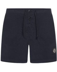 Stone Island - Logo Patch Mid-Rise Swim Shorts - Lyst