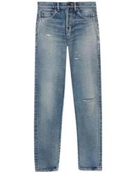Saint Laurent - High Waist Slim-Fit Jeans - Lyst