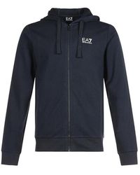 EA7 - Logo-Printed Hooded Hoodie - Lyst