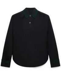 Marni - Poplin Half-Button Shirt With Broderie Anglaise - Lyst