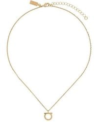 Ferragamo - Large Gancini Pendant Polished Necklace - Lyst