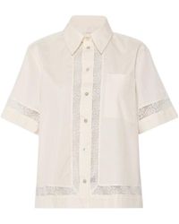 Marella - Lace-Adorned Poplin Shirt - Lyst