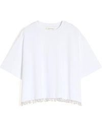 Sportmax - Palmas Beaded Hem Cropped T-Shirt - Lyst