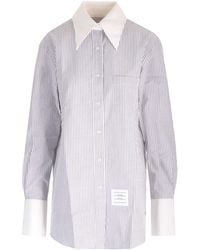 Thom Browne - Seersucker Striped Shirt - Lyst