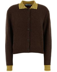 Prada - Long-Sleeved Button-Up Cardigan - Lyst