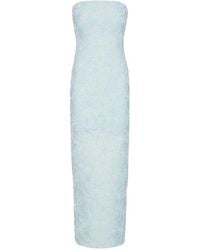 ROTATE BIRGER CHRISTENSEN - Floral Patterned Strapless Maxi Dress - Lyst